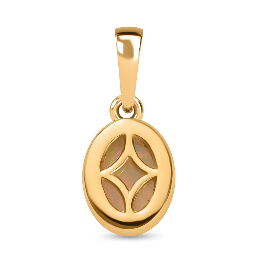 AA Natürlicher, äthiopischer Welo Opal Anhänger 925 Silber Gelbgold Vermeil ca. 0,86 ct.