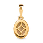 AA Natürlicher, äthiopischer Welo Opal Anhänger 925 Silber Gelbgold Vermeil ca. 0,86 ct.