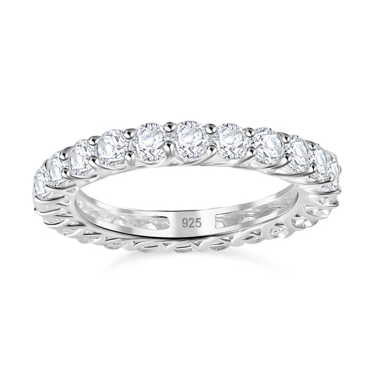 Weißer Zirkon Ring 925 Silber (Größe 19.00) ca. 5,25 ct