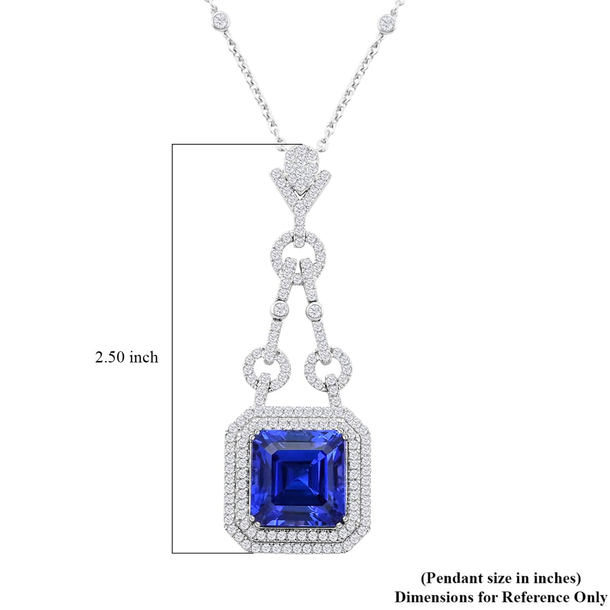 CHAIRMAN VAULT COLLECTION - AAAA Tansanit, Weißer Diamant AGI zertifiziert Anhänger, zertifiziert und geprüft, 950 Platin ca. 24.86 ct