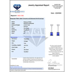 CHAIRMAN VAULT COLLECTION - AAAA Tansanit, Weißer Diamant AGI zertifiziert Ohrringe, zertifiziert und geprüft, 950 Platin ca. 16.06 ct