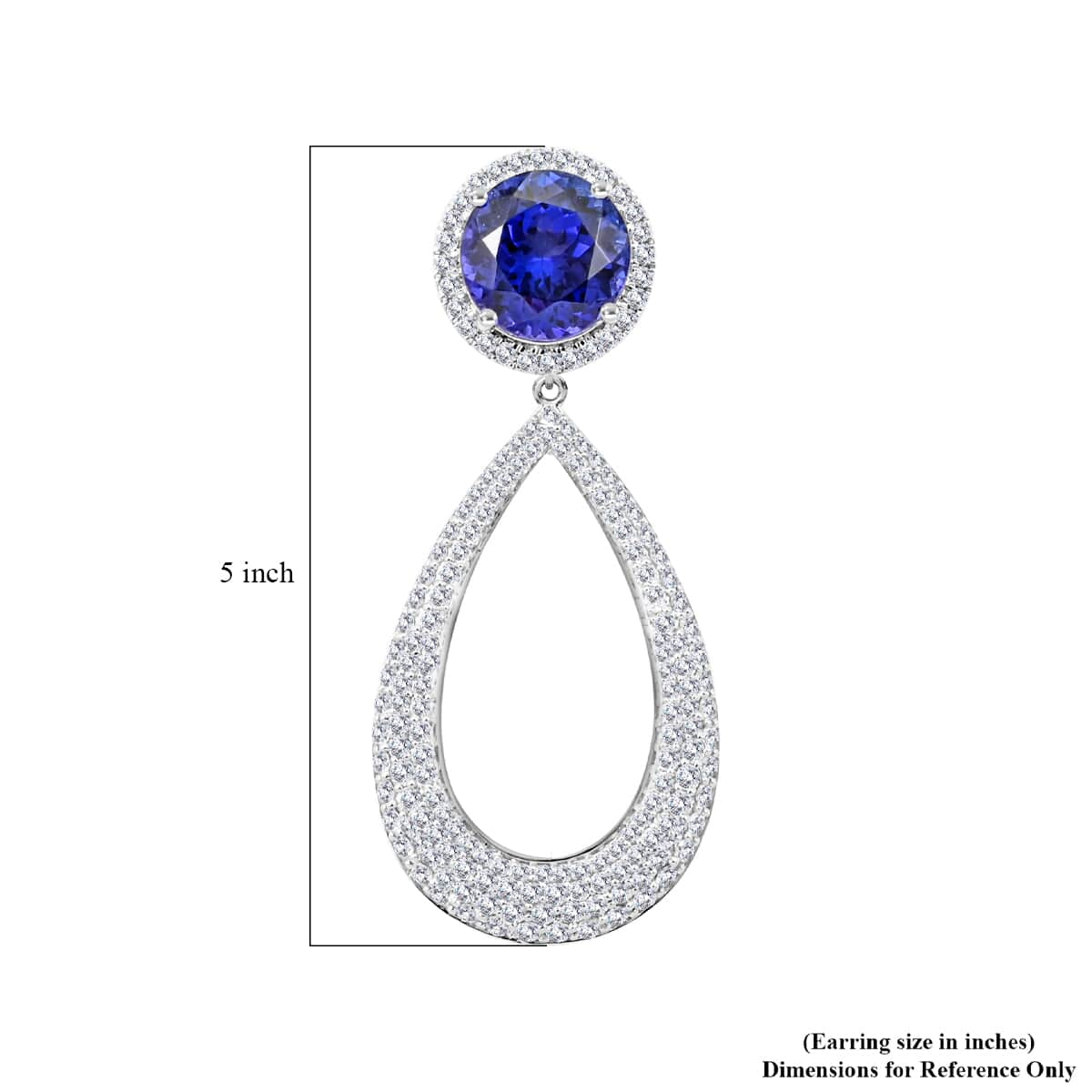 CHAIRMAN VAULT COLLECTION - AAAA Tansanit, Weißer Diamant AGI zertifiziert Ohrringe, zertifiziert und geprüft, 950 Platin ca. 18.64 ct
