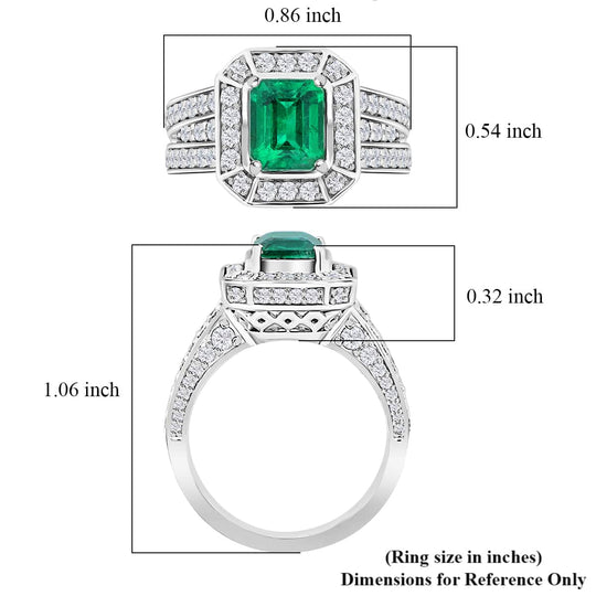 CHAIRMAN VAULT COLLECTION - AAAA Kagem Sambischer Smaragd, Weißer Diamant AGI zertifiziert Ring, zertifiziert und geprüft, 950 Platin (Größe 17.00) ca. 3.24 ct