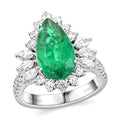 CHAIRMAN VAULT COLLECTION - AAAA Kagem Sambischer Smaragd, Weißer Diamant Ring, zertifiziert und geprüft, 950 Platin (Größe 17.00) ca. 5.26 ct