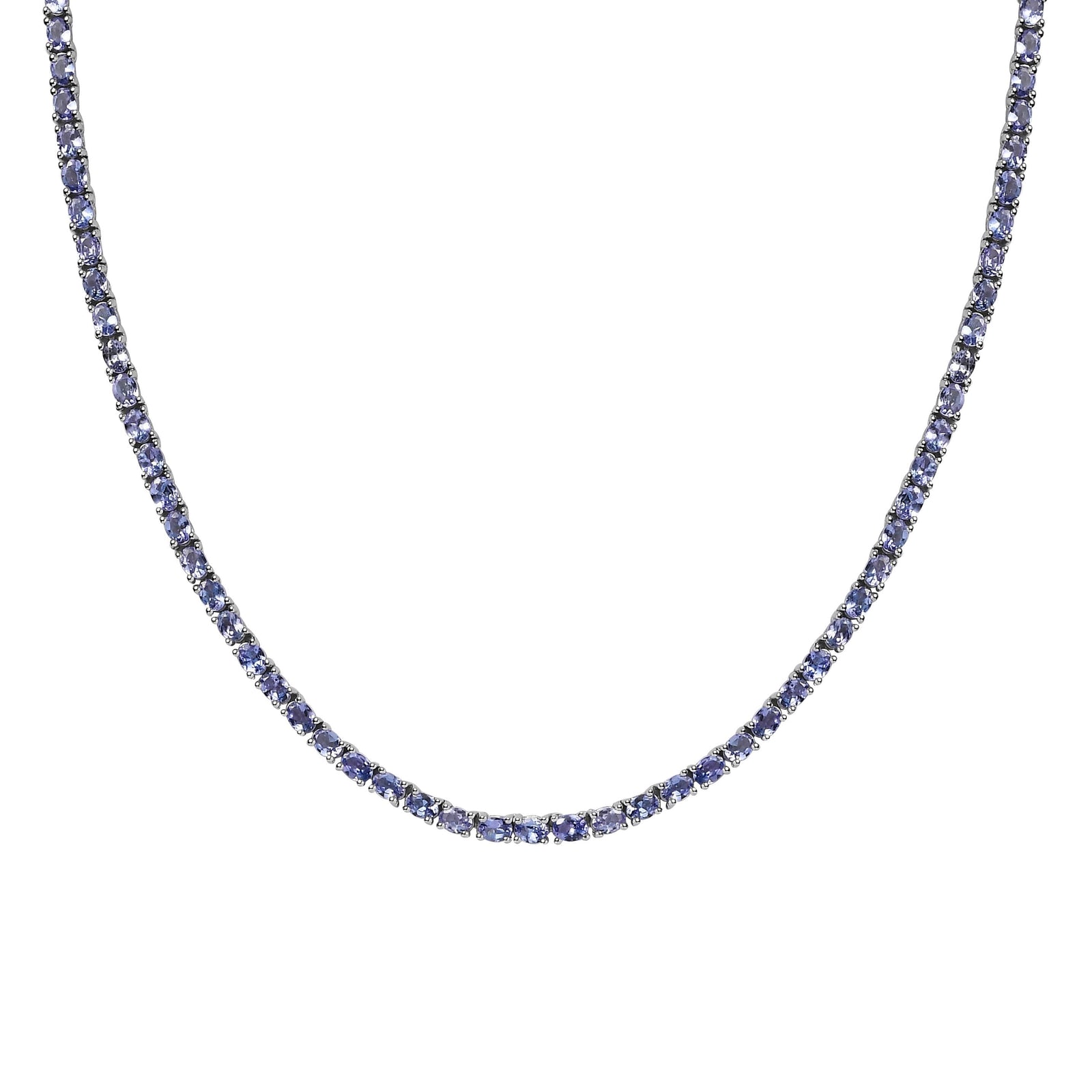 Tansanit Halskette ca. 45 cm 925 Silber platiniert ca. 16,80 ct.