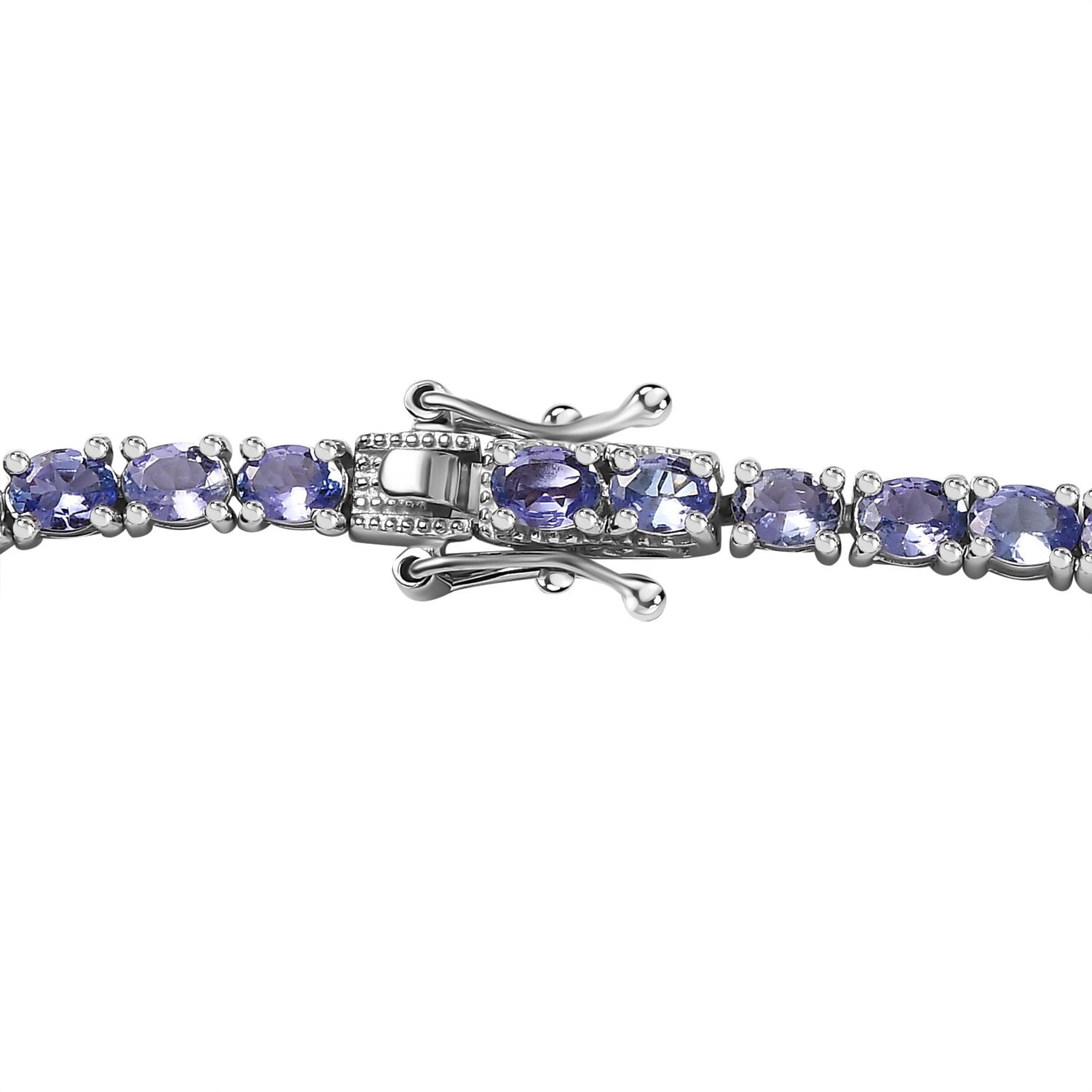 Tansanit Halskette ca. 45 cm 925 Silber platiniert ca. 16,80 ct.