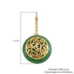 Grüne Jade Ohrringe 925 Silber Gelbgold Vermeil ca. 36.00 ct