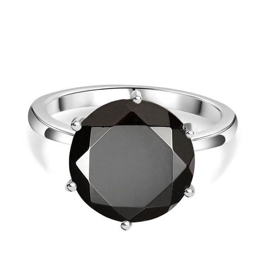 Elite Shungit Ring, 925 Silber rhodiniert (Größe 19.00), ca. 3.27 ct