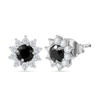 Elite Shungit, Weißer Zirkon Ohrringe 925 Silber rhodiniert ca. 1,67 ct.