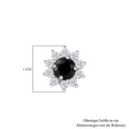 Elite Shungit, Weißer Zirkon Ohrringe 925 Silber rhodiniert ca. 1,67 ct.