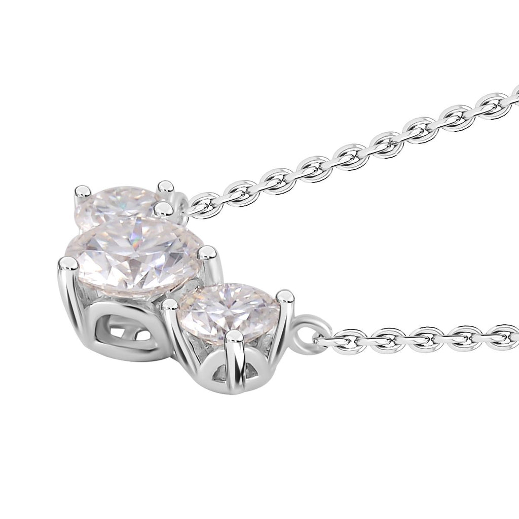 Moissanit Halskette ca. 45 cm 925 Silber rhodiniert ca. 2,12 ct.