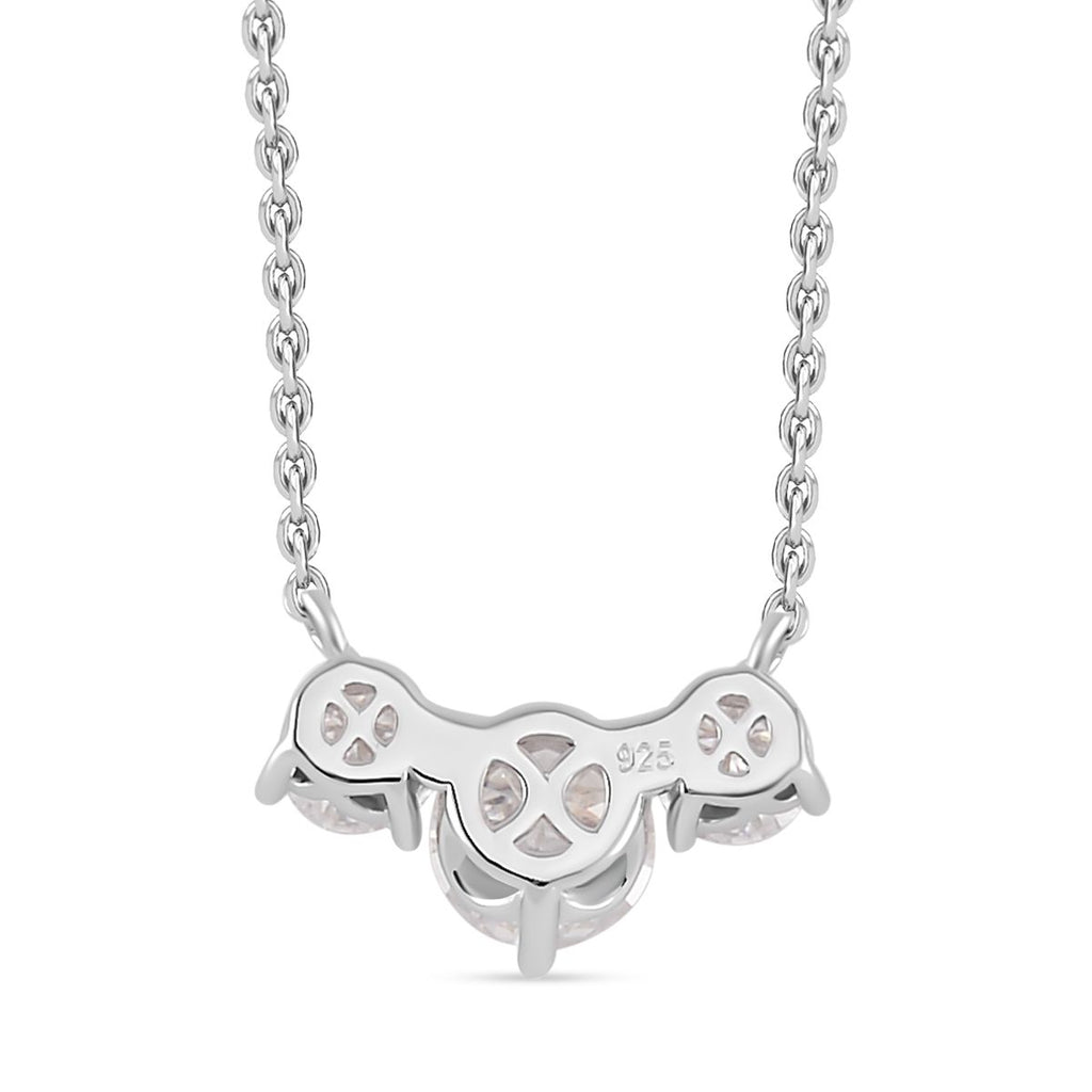 Moissanit Halskette ca. 45 cm 925 Silber rhodiniert ca. 2,12 ct.