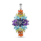 AA Paraiba-Apatit, Afrikanischer Amethyst Anhänger 925 Silber rhodiniert ca. 5,74 ct.