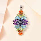 AA Paraiba-Apatit, Afrikanischer Amethyst Anhänger 925 Silber rhodiniert ca. 5,74 ct.