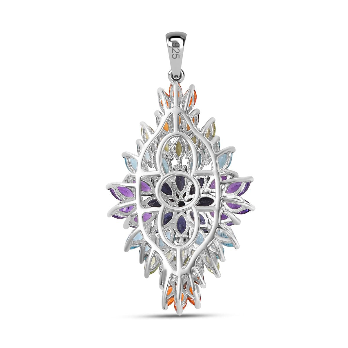 AA Paraiba-Apatit, Afrikanischer Amethyst Anhänger 925 Silber rhodiniert ca. 5,74 ct.