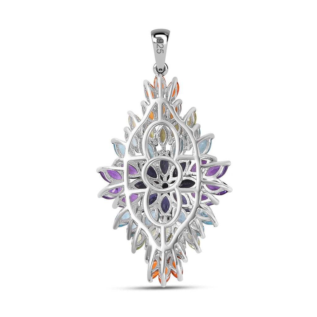 AA Paraiba-Apatit, Afrikanischer Amethyst Anhänger 925 Silber rhodiniert ca. 5,74 ct.