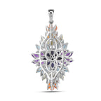 AA Paraiba-Apatit, Afrikanischer Amethyst Anhänger 925 Silber rhodiniert ca. 5,74 ct.