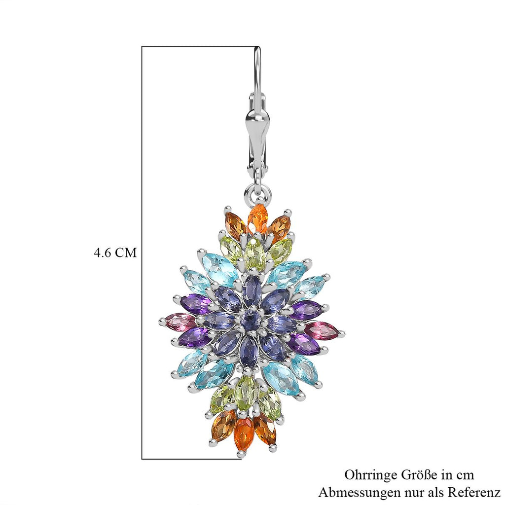 AA Peridot, Paraiba-Apatit Ohrringe 925 Silber rhodiniert ca. 8,93 ct.