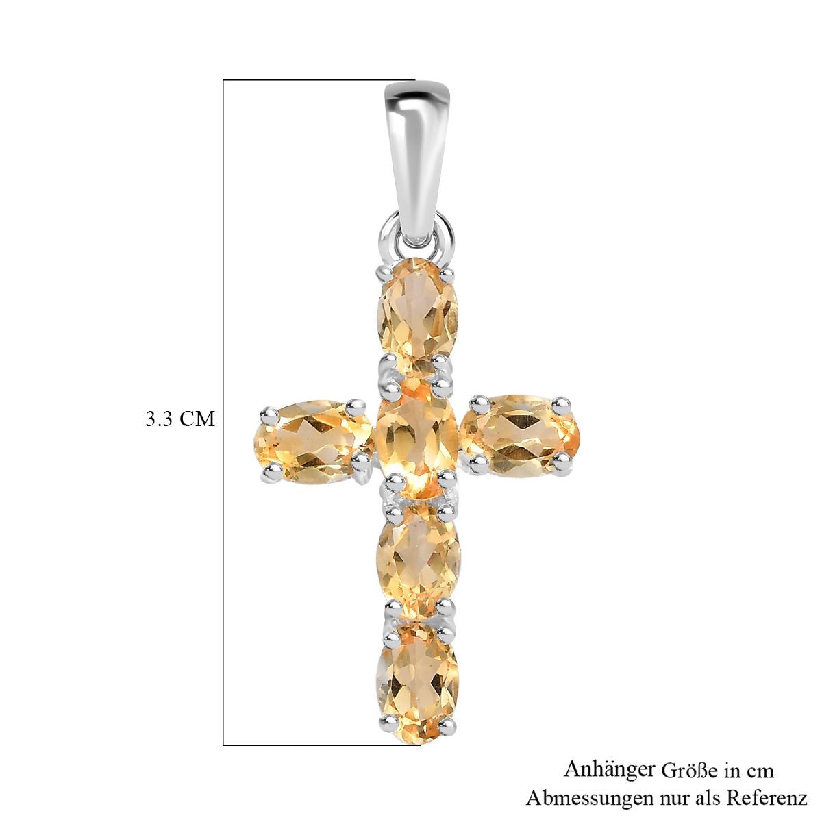 Citrin Anhänger 925 Silber ca. 2.76 ct