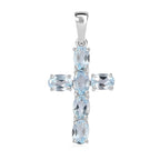 Himmelblauer Topas Anhänger 925 Silber ca. 2.97 ct