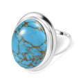 Blaues Türkis Ring Messing (Größe 17.00) ca. 10,32 ct