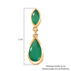 Verde Onyx Ohrringe 925 Silber Gelbgold Vermeil ca. 4.40 ct