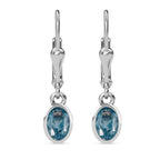 AA Aqua Kyanit Ohrringe 925 Silber platiniert ca. 1.15 ct