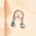 AA Aqua Kyanit Ohrringe 925 Silber platiniert ca. 1.15 ct