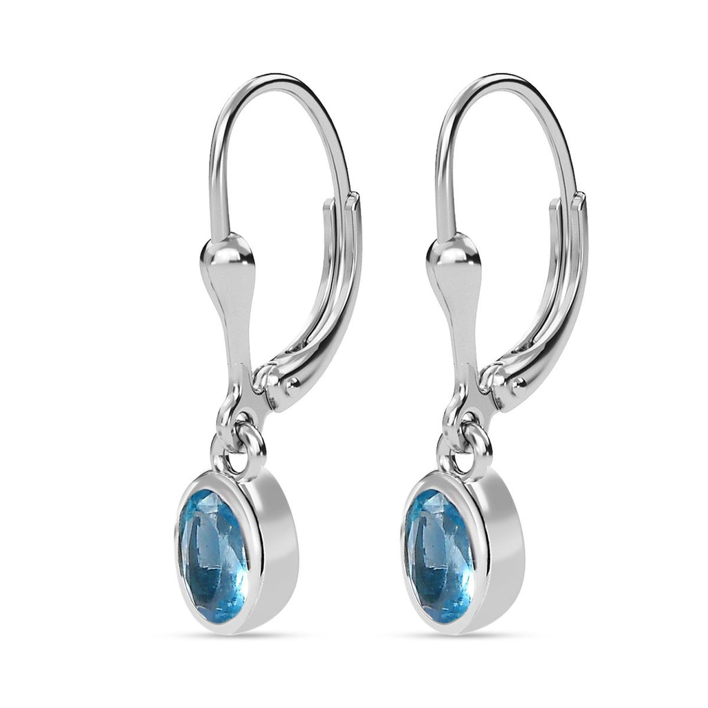 AA Aqua Kyanit Ohrringe 925 Silber platiniert ca. 1.15 ct
