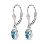 AA Aqua Kyanit Ohrringe 925 Silber platiniert ca. 1.15 ct