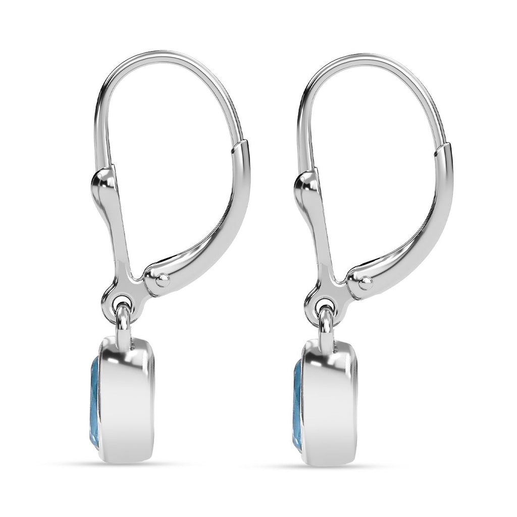 AA Aqua Kyanit Ohrringe 925 Silber platiniert ca. 1.15 ct