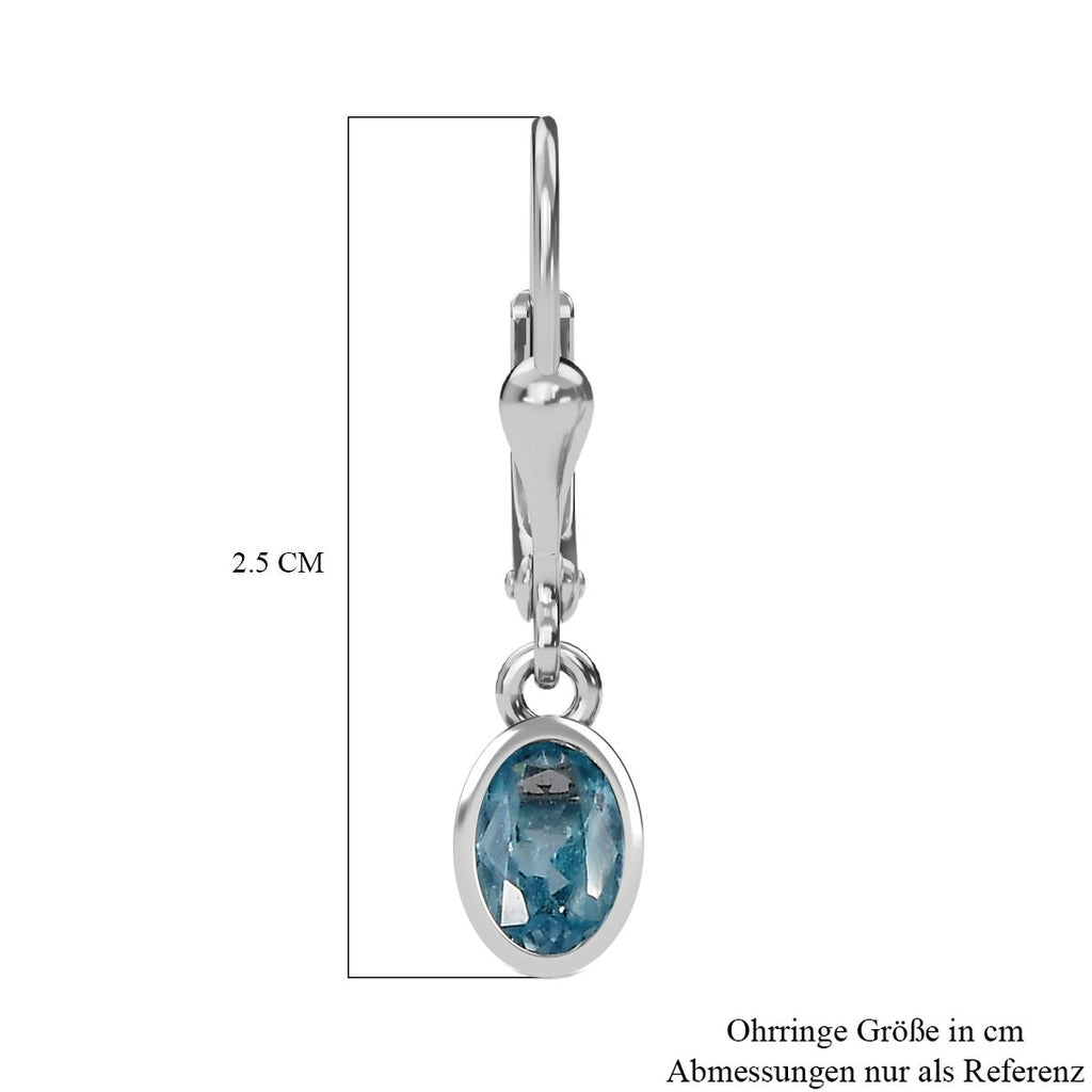 AA Aqua Kyanit Ohrringe 925 Silber platiniert ca. 1.15 ct