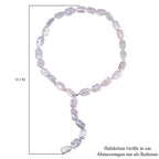 Weiße Keshi Perle, Weißer Zirkon Halskette ca. 70 cm 925 Silber rhodiniert