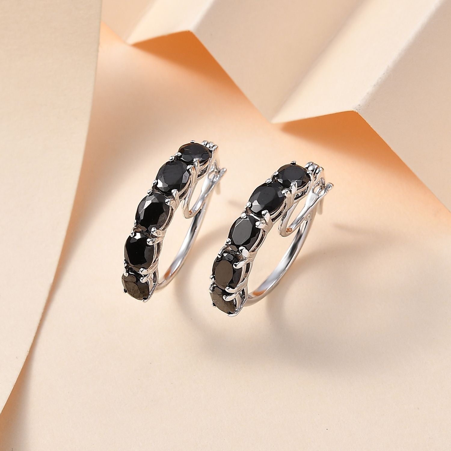 Elite Shungit Ohrringe 925 Silber rhodiniert ca. 1,85 ct.