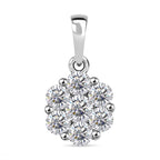 Moissanit Anhänger 925 Silber rhodiniert ca. 1.27 ct