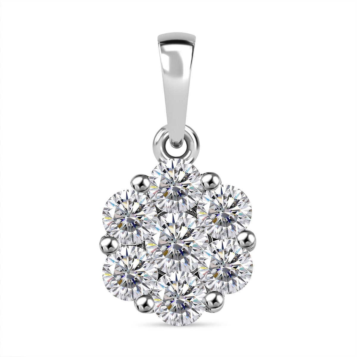 Moissanit Anhänger 925 Silber rhodiniert ca. 1.27 ct