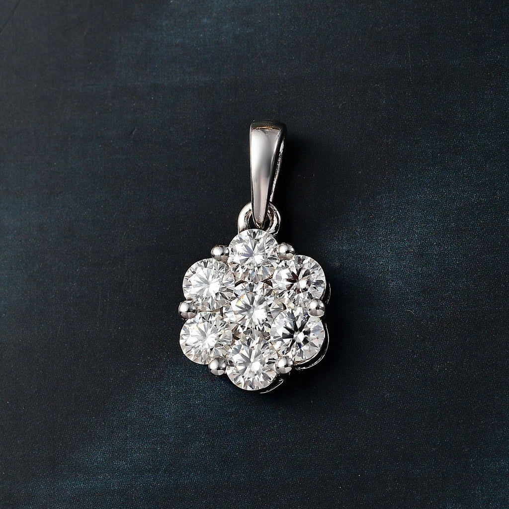 Moissanit Anhänger 925 Silber rhodiniert ca. 1.27 ct