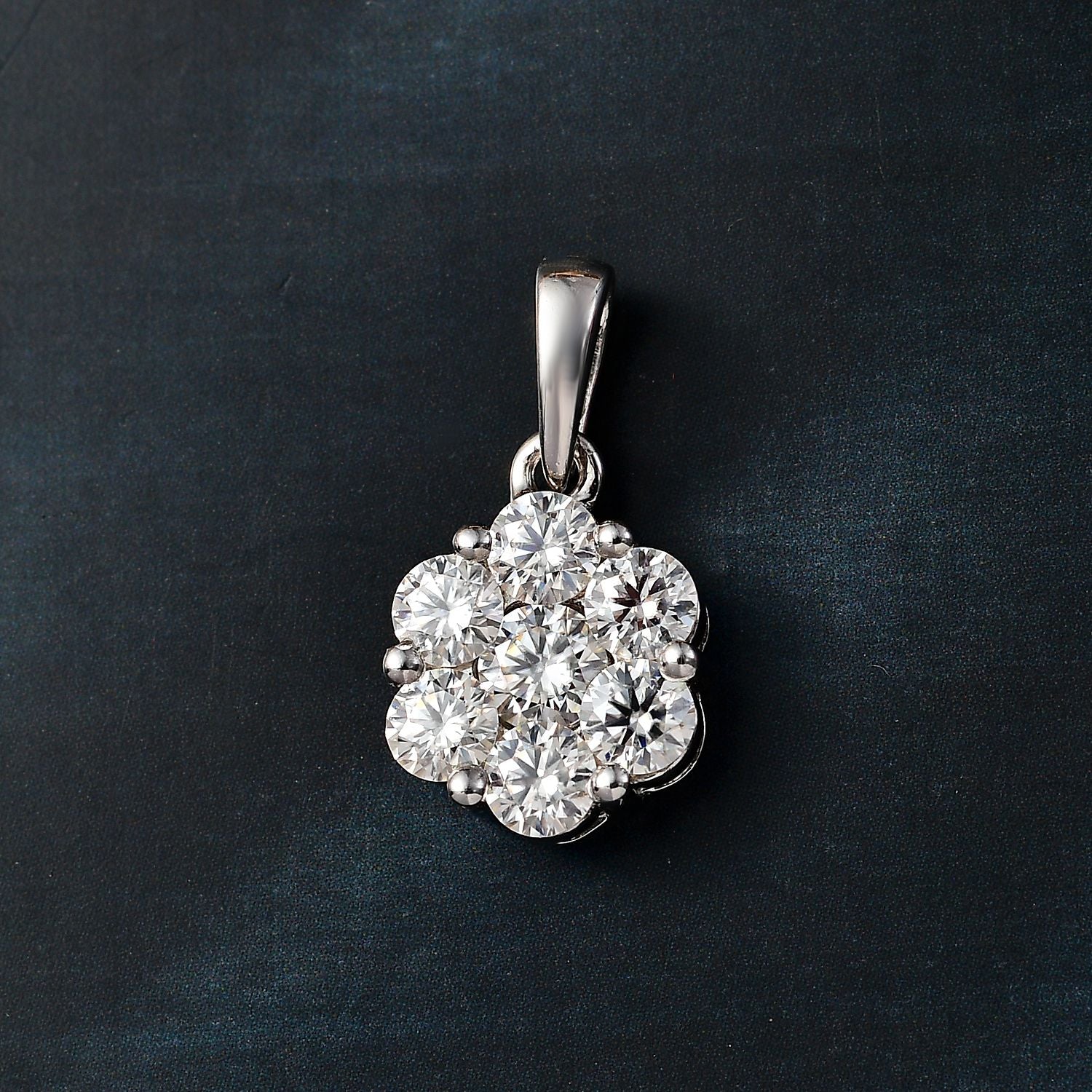 Moissanit Anhänger 925 Silber rhodiniert ca. 1.27 ct