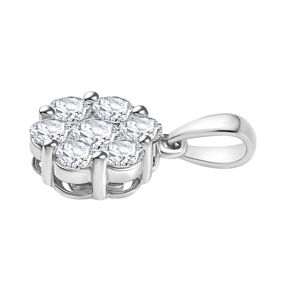 Moissanit Anhänger 925 Silber rhodiniert ca. 1.27 ct