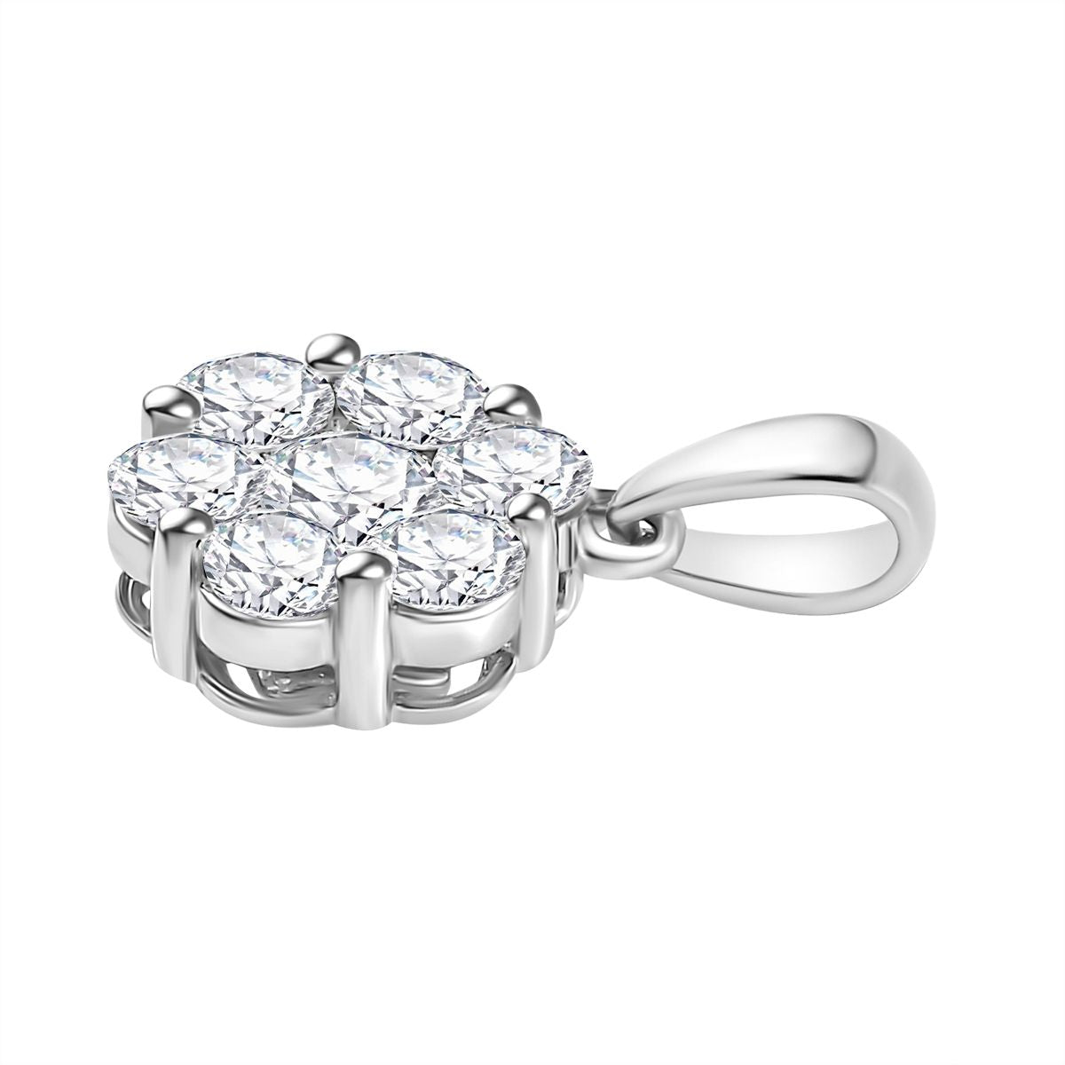 Moissanit Anhänger 925 Silber rhodiniert ca. 1.27 ct