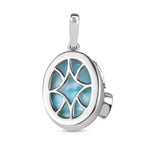 AA Larimar, Himmelblauer Topas Delfin Anhänger 925 Silber rhodiniert ca. 7,45 ct.