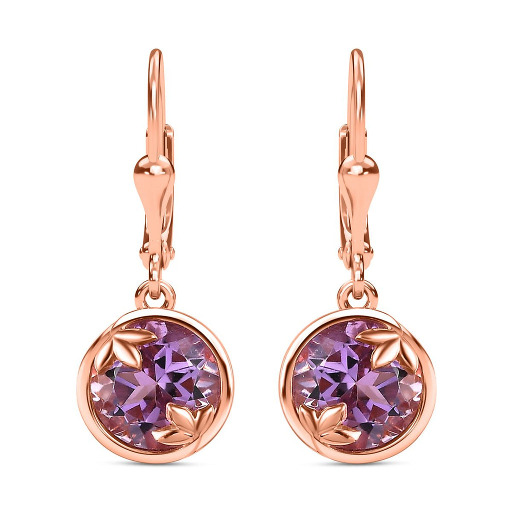 AA Rose De France Amethyst Ohrringe 925 Silber rosévergoldet ca. 3,74 ct.