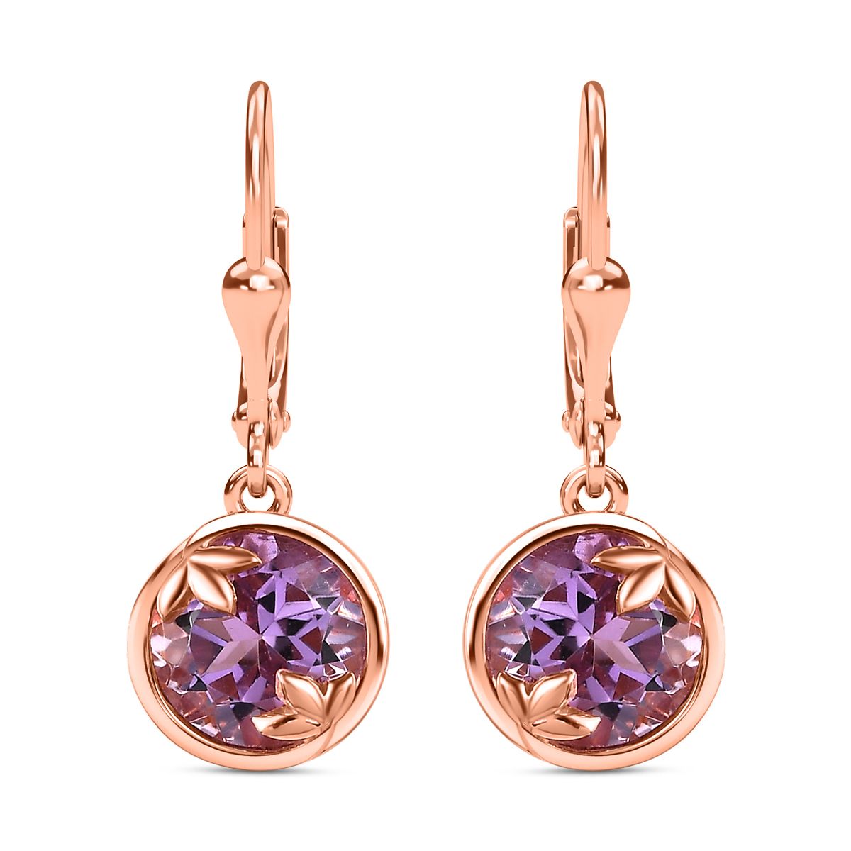 AA Rose De France Amethyst Ohrringe 925 Silber rosévergoldet ca. 3,74 ct.