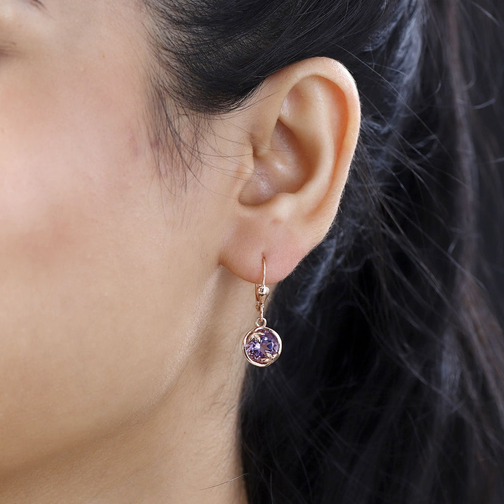 AA Rose De France Amethyst Ohrringe 925 Silber rosévergoldet ca. 3,74 ct.