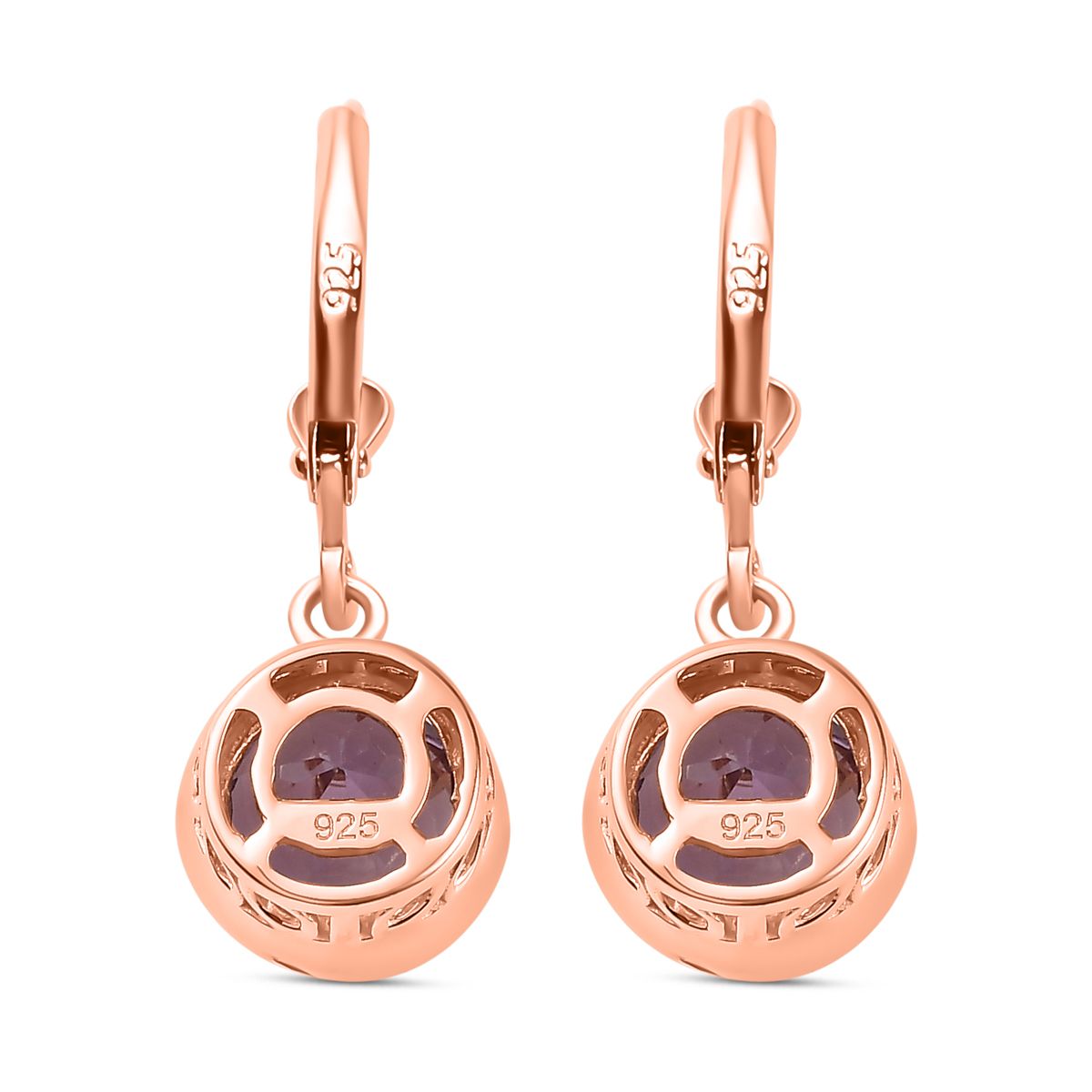 AA Rose De France Amethyst Ohrringe 925 Silber rosévergoldet ca. 3,74 ct.