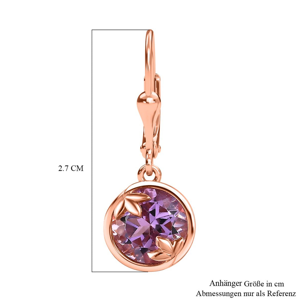 AA Rose De France Amethyst Ohrringe 925 Silber rosévergoldet ca. 3,74 ct.