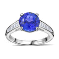 Rhapsody AAAA Tansanit, Weißer Diamant Ring 950 Platin (Größe 19.00) ca. 3,06 ct