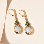 AA Natürlicher, äthiopischer Welo Opal, Premium-Smaragd Ohrringe 925 Silber Gelbgold Vermeil ca. 2.58 ct