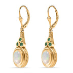 AA Natürlicher, äthiopischer Welo Opal, Premium-Smaragd Ohrringe 925 Silber Gelbgold Vermeil ca. 2.58 ct