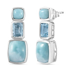 AA Larimar, Himmelblauer Topas Ohrringe 925 Silber rhodiniert ca. 11.19 ct